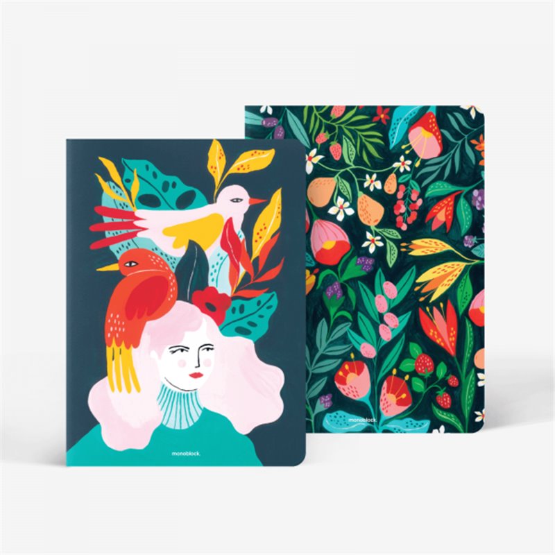 Libretas x2 GRANDES Rayadas - Primavera