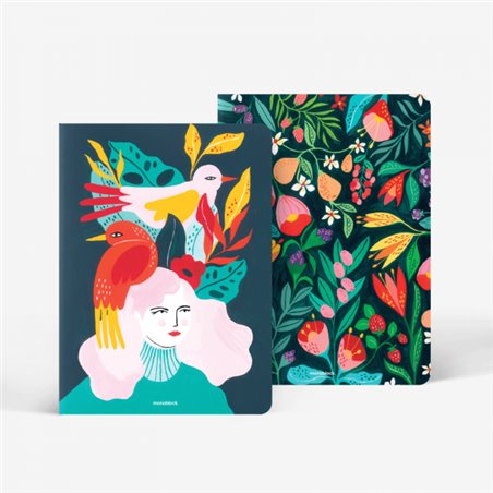 Libretas x2 GRANDES Rayadas - Primavera
