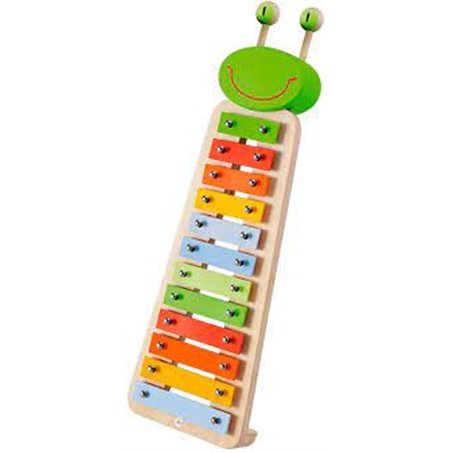 Instrumento musical. XILÓFONO METÁLICO RANA