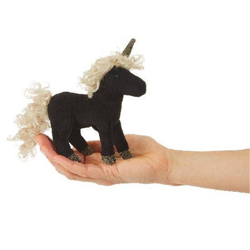 Títere de dedo. UNICORNIO NEGRO