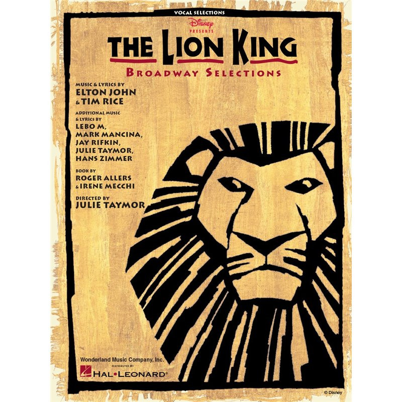 Partitura. THE LION KING - BROADWAY SELECTIONS - VOCAL SELECTIONS