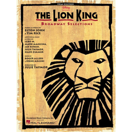 Partitura. THE LION KING - BROADWAY SELECTIONS - VOCAL SELECTIONS