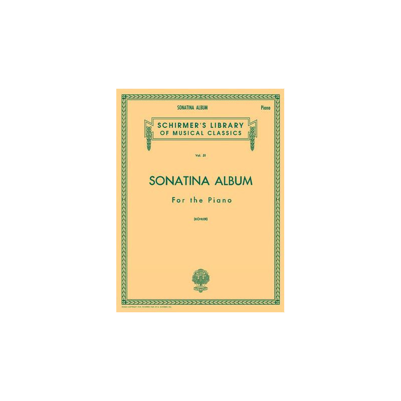 Partitura. SONATINA ALBUM - SCHIRMER LIBRARY OF CLASSICS VOLUME 51