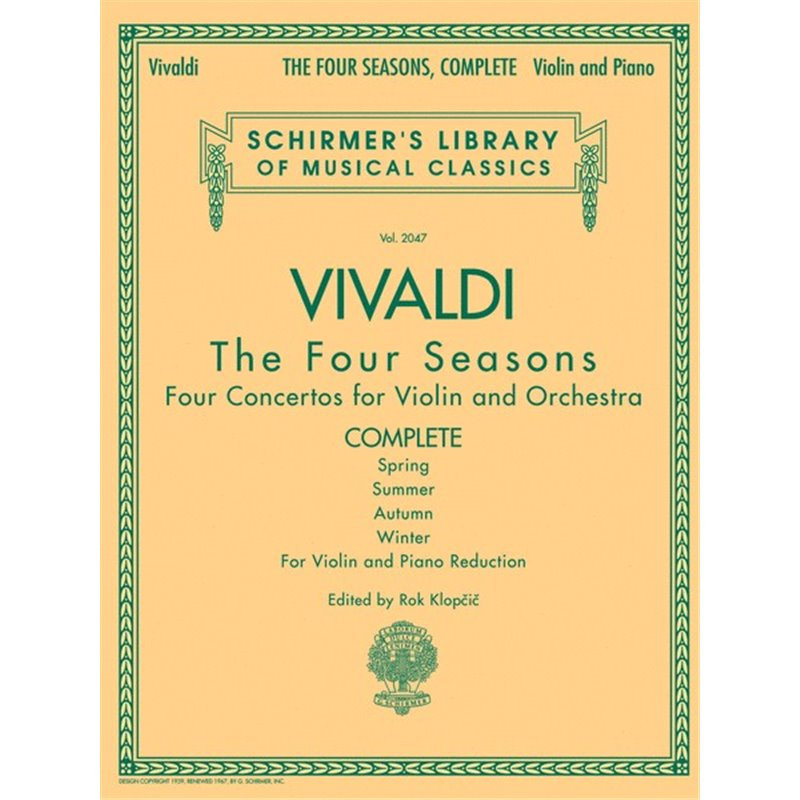 Partitura. ANTONIO VIVALDI - THE FOUR SEASONS, COMPLETE - VIOLIN AND PIANO