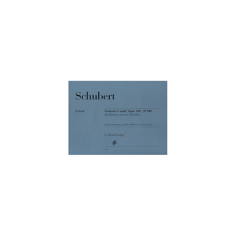 Partitura. SCHUBERT Fantasy in F Minor Op. 103 D 940 1 Piano, 4 Hands