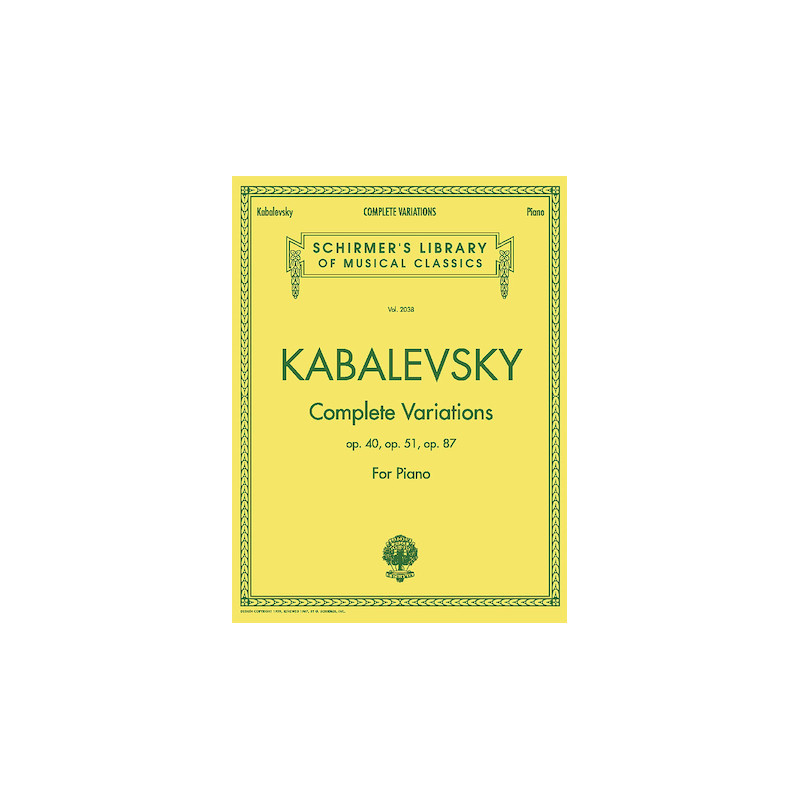 Partituras. KABALEVSKY COMPLETE VARIATIONS OP. 40, 51, 87 (PIANO)