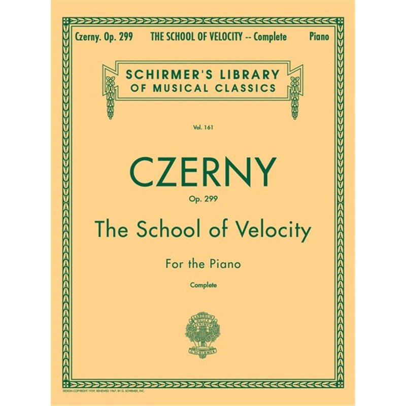 Libro. THE SCHOOL OF VELOCITY OP. 299 - CZERNY