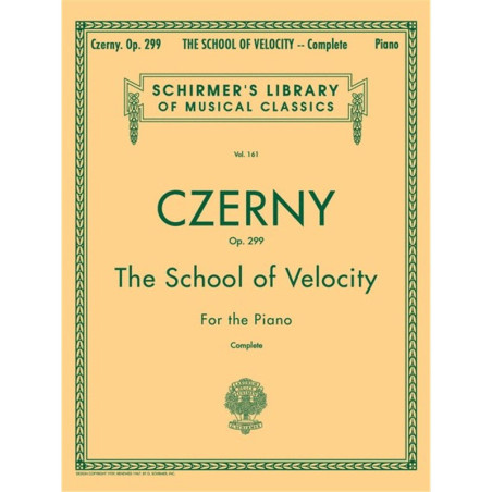Libro. THE SCHOOL OF VELOCITY OP. 299 - CZERNY