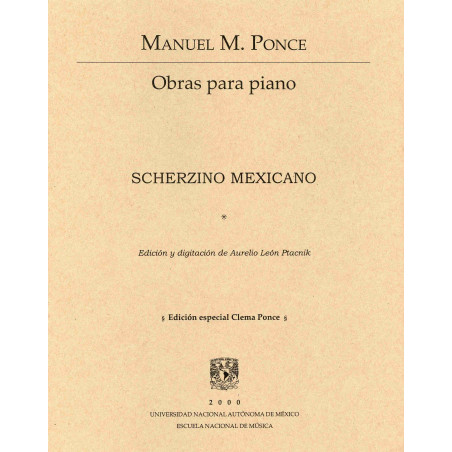 Libro. OBRAS PARA PIANO. SCHERZINO MEXICANO