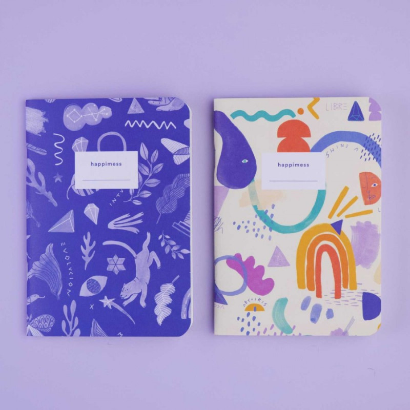 Libretas x2 Pocket Happimess Artista del arcoíris