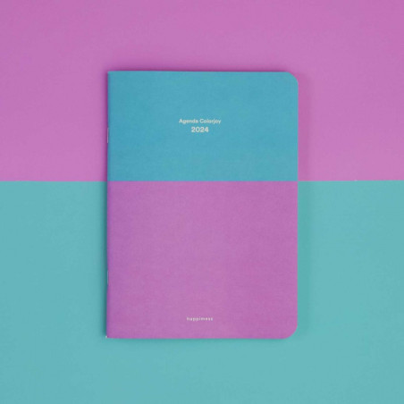 Agenda 2024 A5 Semanal Happimess Colorjoy Aqua+Lila
