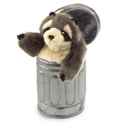 Títere. MAPACHE EN BOTE DE BASURA