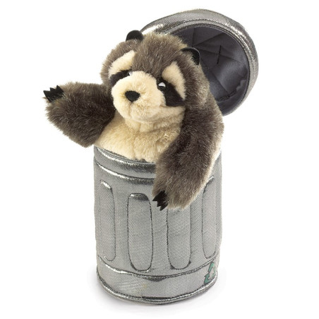 Títere. MAPACHE EN BOTE DE BASURA
