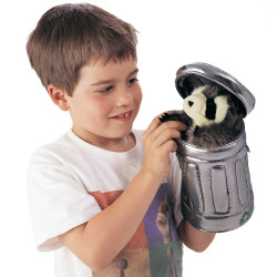 Títere. MAPACHE EN BOTE DE BASURA