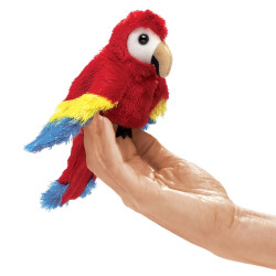 Títere de dedo. MINI GUACAMAYA ROJA