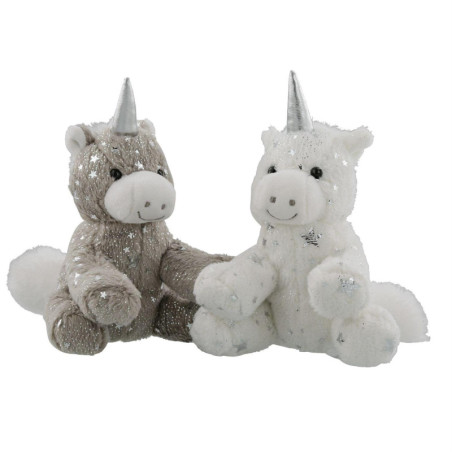 MUÑECO. UNICORNIO BLANCO PLATEADO SURTIDO