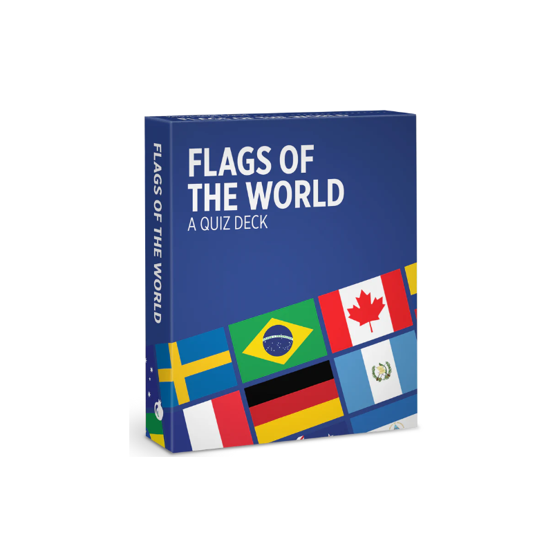 Juego de tarjetas de infografía. Flags of the World Knowledge Cards