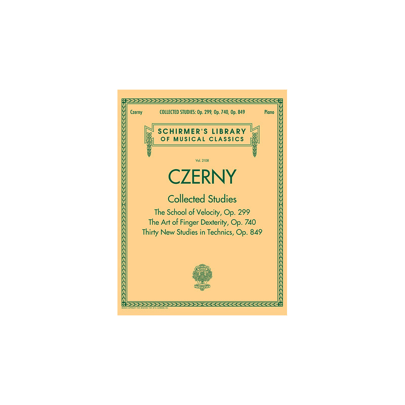 Partitura. Czerny: Collected Studies – Op. 299, Op. 740, Op. 849 Schirmer Library of Classics Volume 2108
