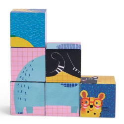 Rompecabezas. 6 cubos Les toupitis - Moulin Roty