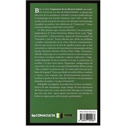 Libro. FRAGMENTOS DE UN DISCURSO TEATRAL