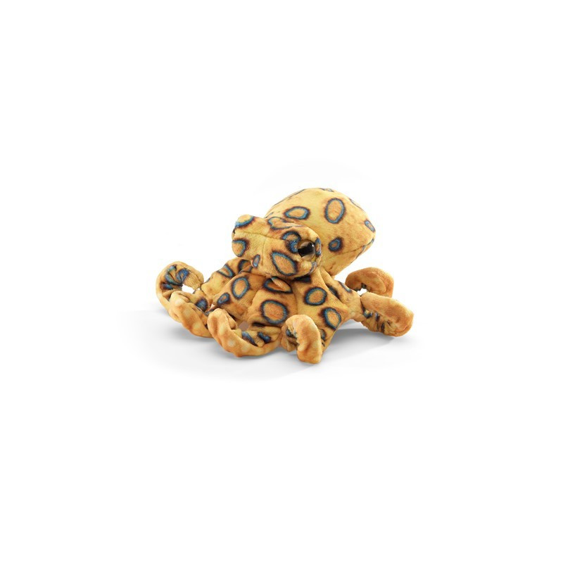 Títere de dedo. MINI PULPO DE ANILLOS AZULES