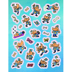 LIbro de sticker. DOG MAN - STICKER BOOK - (HOMBRE PERRO)