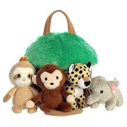 Muñecos. PEREZOSO Y SUS AMIGOS. Árbol con personajes