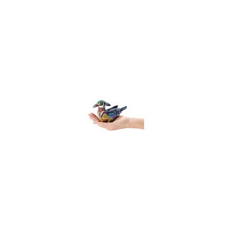 Títere de dedo. MINI PATO DE MADERA