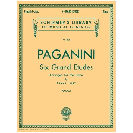 Partitura. 6 Grande Etudes after N. Paganini. Schirmer Library of Classics Volume 835