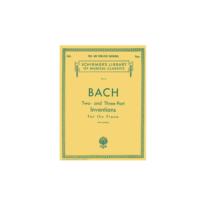 Partituras. BACH. 30 Two- and Three-Part Inventions Schirmer Library of Classics Volume 16