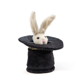 Títere de dedo. MINI CONEJO SOMBRERO MÁGICO
