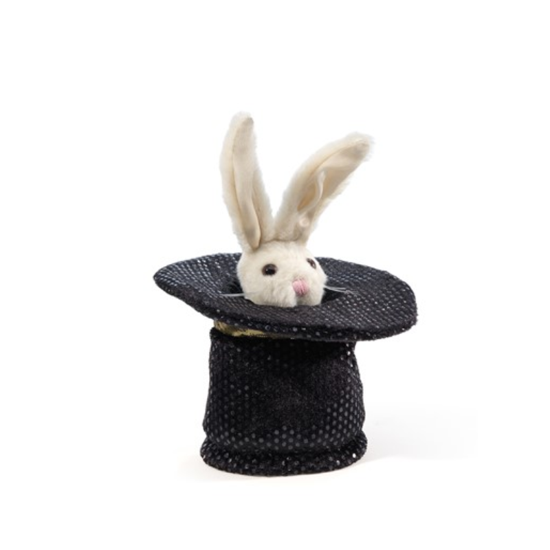 Títere de dedo. MINI CONEJO SOMBRERO MÁGICO