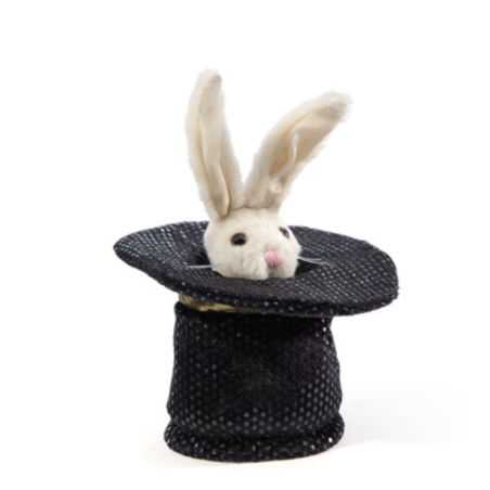 Títere de dedo. MINI CONEJO SOMBRERO MÁGICO