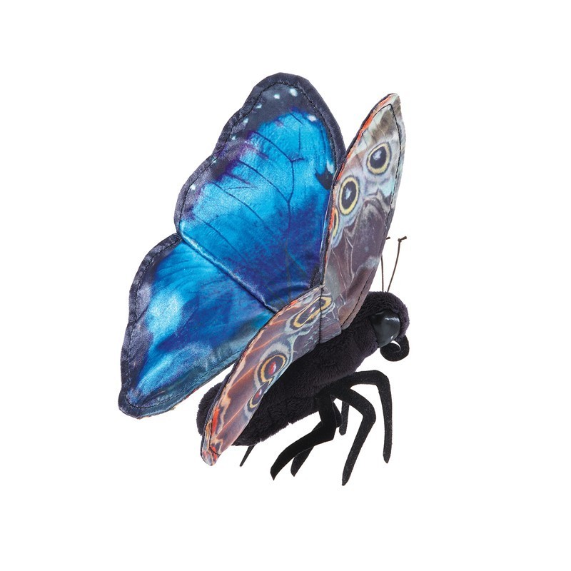 Títere de dedo. Mariposa morfo azul