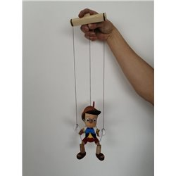 Marioneta de hilo tallada. PINOCHO mini