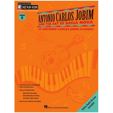 Partitura. Antonio Carlos Jobim and the Art of Bossa Nova Jazz Play-Along Volume 8 Jazz Play Along Softcover Audio Online