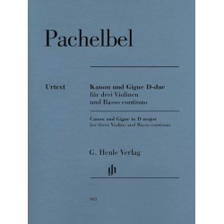 Partitura. Canon and Gigue for Three Violins and Basso Continuo in D Major
