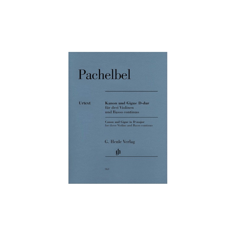 Partitura. Canon and Gigue for Three Violins and Basso Continuo in D Major