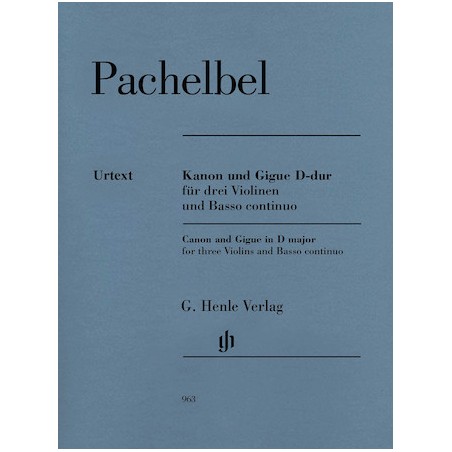 Partitura. Canon and Gigue for Three Violins and Basso Continuo in D Major