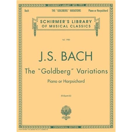 PARTITURA. BACH: GOLDBERG VARIATIONS. SCHIRMER LIBRARY OF CLASSICS VOLUME 1980